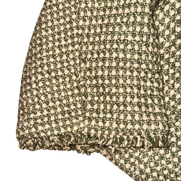 Sundance Jacket Women's Size 14 Green Tweed Button Front Raw Hem Wool Blend - Picture 3 of 8